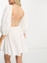 Фото #4 товара ASOS DESIGN ladder detail mini beach dress with lace up back in natural