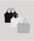 Фото #1 товара Women's Everyday Shelf Bra Cropped Camisole 3-Pack