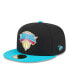 Фото #1 товара Men's Black, Turquoise New York Knicks Arcade Scheme 59FIFTY Fitted Hat