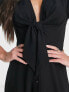 ASOS DESIGN Tall tie front button through midi dress in black