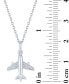 Фото #5 товара Diamond Accent Airplane Pendant Necklace in Sterling Silver, 16" + 2" extender