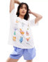 Фото #1 товара ASOS DESIGN oversized t-shirt with drinks graphic in ivory