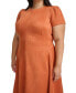 ფოტო #5 პროდუქტის Plus Size Faux-Suede Fit & Flare Dress