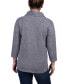 ფოტო #2 პროდუქტის Petite 3/4 Sleeve Crossover Cowl Neck Top