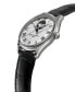 ფოტო #3 პროდუქტის Men's Swiss Automatic Classics Heart Beat Black Leather Strap Watch 40mm