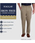 Фото #5 товара Men's Premium Classic-Fit Wrinkle-Free Stretch Elastic Waistband Dress Pants