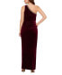 Фото #3 товара Women's Velvet Ruched One-Shoulder Gown