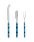 Jubilee Cheese Knife, Spreader and Fork Set - Shades of Denim