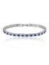 ფოტო #1 პროდუქტის Princess Cut Tennis Bracelet with White Diamond and Sapphire CZ