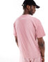 COLLUSION Unisex v neck skate t-shirt co-ord in washed pink