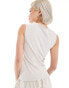 Фото #4 товара Weekday Dean linen blend tank top in off-white