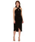 Women's Halter Crossover-Hem Sleeveless Sheath Dress