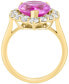 ფოტო #4 პროდუქტის EFFY® Lab Grown Pink Sapphire (5-5/8 ct. t.w) & Lab Grown Diamond (1-1/3 ct. t.w.) Halo Ring in 14k Gold