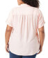 Фото #2 товара Plus Size Demi High-Low Roll-Tab Shirt