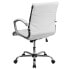 Фото #2 товара Mid-Back Designer White Leather Executive Swivel Chair With Chrome Base And Arms