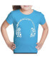 ფოტო #1 პროდუქტის Big Girl's Word Art T-shirt - Music Note Headphones