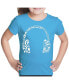 Big Girl's Word Art T-shirt - Music Note Headphones