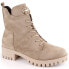 Insulated suede ankle boots with high heel and platform M.Daszyński W SAN22, beige 39 - фото #1