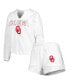 ფოტო #2 პროდუქტის Women's White Oklahoma Sooners Sunray Notch Neck Long Sleeve T-shirt and Shorts Set