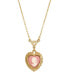 ფოტო #1 პროდუქტის Resin Pink Cameo Heart Necklace