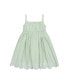 Big Girls Organic Sleeveless Ruched Party Dress with Embroidered Hem