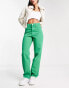 Monki Taiki straight leg jeans in bright green