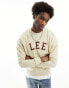 Фото #1 товара Lee varsity arc logo oversized sweatshirt in beige