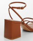 Фото #2 товара Women's Metallic Strappy Heeled Sandals