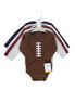 Baby Boys Cotton Long-Sleeve Bodysuits, Football Buddy, 5-Pack