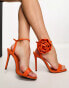 Фото #8 товара ASOS DESIGN Neva corsage barely there heeled sandals in orange