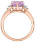 ფოტო #2 პროდუქტის Pink Amethyst (1-5/8 ct. t.w.) & Diamond (1/20 ct. t.w.) Heart Ring in 14k Rose Gold