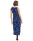 Women's Printed Ruched Midi Dress