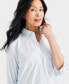 Фото #3 товара Women's Printed Cotton Poplin Button-Up Shirt, Created for Macy's