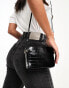 ASOS DESIGN croc effect cross body camera bag in black