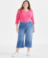 Фото #1 товара Plus Size High Rise Wide-Leg Crop Jeans, Created for Macy's