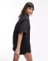 Topshop 3/4 technical shirt in black