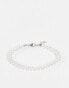 ASOS DESIGN 6mm glass faux pearl beaded bracelet in white