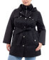 ფოტო #1 პროდუქტის Plus Size Hooded Belted Zip-Front Raincoat