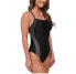 SPEEDO Relaunch Splice Fly Back Women Swimsuit One Piece Black Gray Size 30