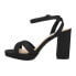 Фото #3 товара Nina Shelia Glitter Block Heels Ankle Strap Womens Black Dress Sandals SHELIA-Y