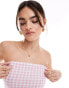 Фото #3 товара ASOS DESIGN gingham bandeau top in pink