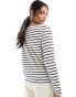 & Other Stories long sleeve top in navy and cream stripes