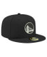 Men's Black Golden State Warriors Black and White 59FIFTY Fitted Hat 7 1/8 - фото #4