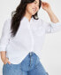 Фото #3 товара Plus Size Collared Button-Down Shirt, Created for Macy’s