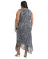Фото #2 товара Plus Size Ruffled Printed Midi Dress