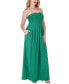 Фото #3 товара Pleated A Line Strapless Maxi Pocket Dress