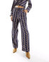 Vero Moda satin trouser co-ord in geo print Черный, S - EU 36 - фото #3