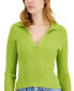 Фото #3 товара Women's Ribbed Long-Sleeve Collared V-Neck Knit Sweater