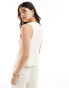 Фото #4 товара Stradivarius linen look waistcoat in white