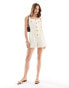 Фото #4 товара Mango linen mix button up playsuit in beige